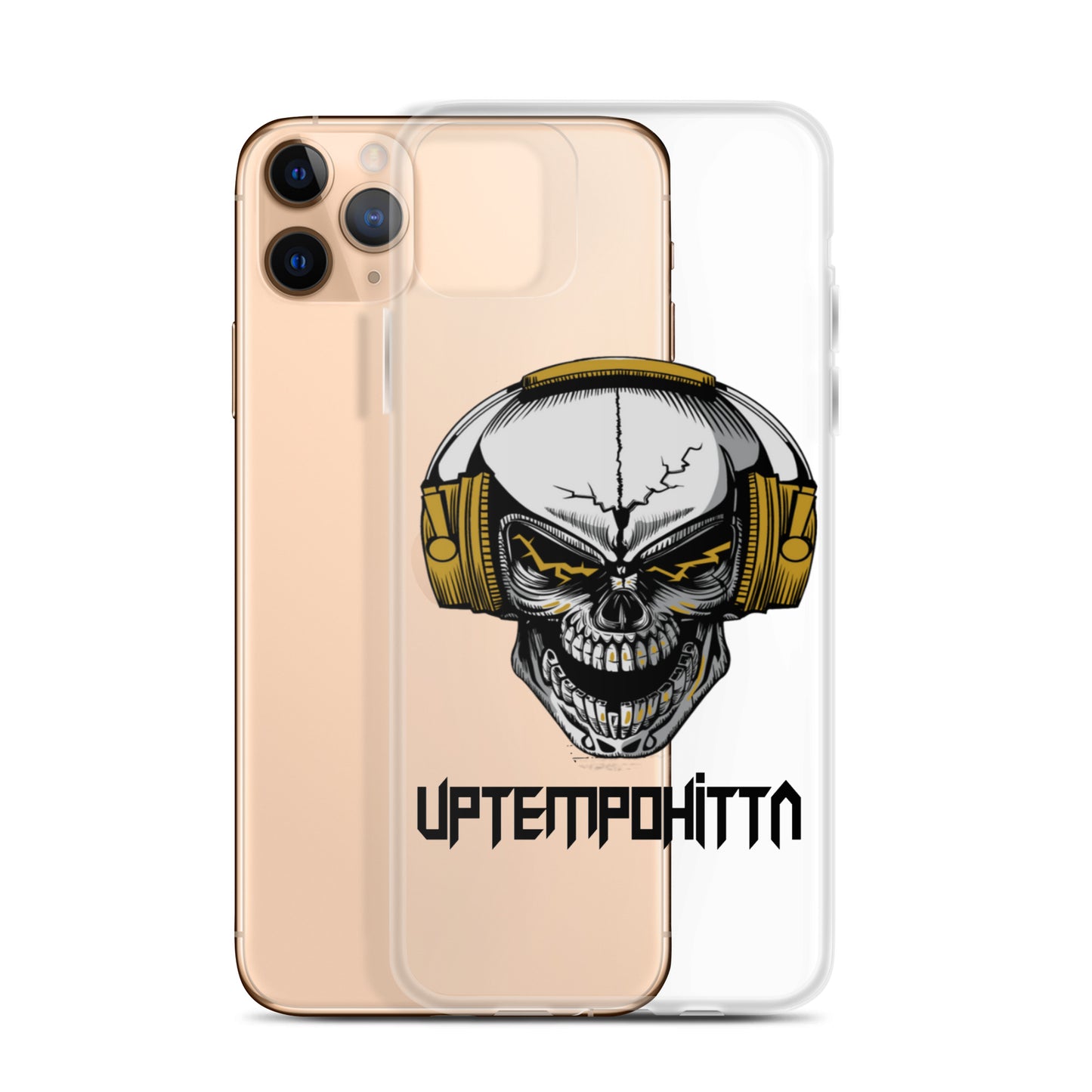 iPhone-Hülle mit schwarzer Schrift