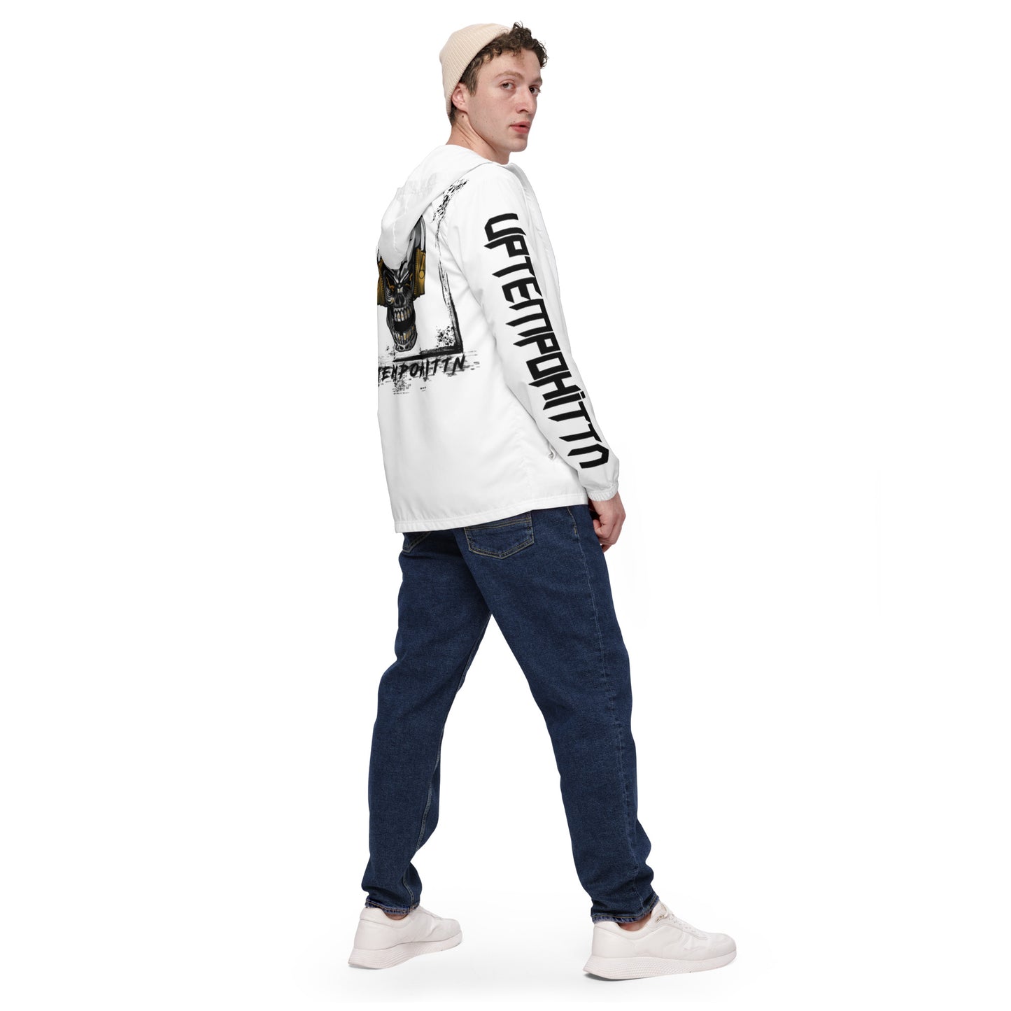 Herren-Windbreaker in weiß
